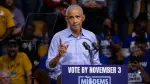 El expresidente estadounidense Barack Obama pronuncia un discurso durante un mitin de campaña para las elecciones de mitad de mandato.