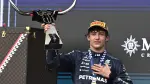 Andrea Kimi Antonelli, piloto de Mercedes, celebra con el trofeo tras ganar el Gran Premio de Estados Unidos de Fórmula 1 en Austin, Texas. Foto: Reuters.