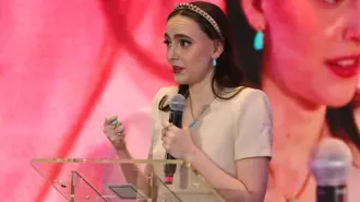 Altagracia Gómez en su participación en el encuentro Nacional de Constructores de la Cámara Mexicana de la Industria de la Construcción