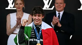 El piloto italiano de Mercedes, Kimi Antonelli, ganador del Gran Premio de Mónaco de Fórmula 1.
