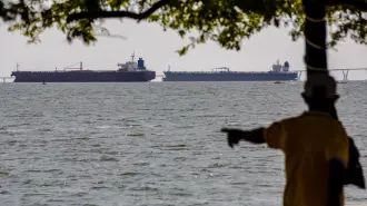 Buques petroleros que permanecían anclados en el lago de Maracaibo, en el estado Zulia, Venezuela.
