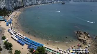 Imagen panorámica de la zona hotelera de Acapulco Guerrero, tomada en febrero de 2026.