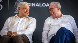 El expresidente Andrés Manuel López Obrador y el gobernador de Sinaloa, Rubén Rocha Moya.