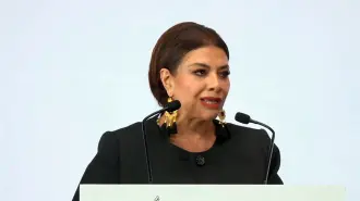 La jefa de Gobierno de la Ciudad de México, Clara Brugada, en conferencia de prensa sobre los operativos que se implementarán para el partido entre México vs. Inglaterra  en el estadio Azteca.