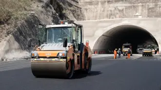 Construcción de carreteras en México.