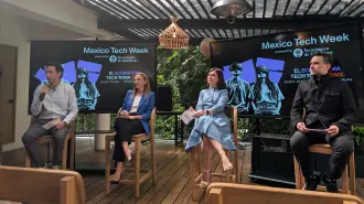 Bernardo Cordero, Paulina Campos, Roxana Antohi y Gabriel Charles Cavazos, organizadores de México Tech Week.
