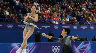 Riku Miura y Ryuichi Kihara, patinadores japoneses.