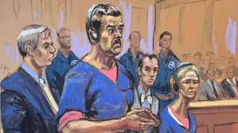 This courtroom sketch shows deposed president of Venezuela Nicolas Maduro (2nd-L), and his wife, Cilia Flores, attending their arraignment at Daniel Patrick Moynihan United States Courthouse on January 5, 2026 in New York, with defense lawyers Barry Pollack (L) and Mark Donnelly (2nd-R). Deposed Venezuelan president Nicolas Maduro pleaded not guilty to charges of narco-terrorism in a New York court on Monday, two days after being snatched by US forces in a stunning raid on his home in Caracas. Maduro, 63, told a federal judge in Manhattan that he had been 