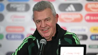 Mexico's coach Javier Aguirre speaks during a press conference at La Corregidora stadium in Santiago de Queretaro, Queretaro state, Mexico, on February 24, 2026. Mexico will play Iceland in a friendly football match on February 25 in Queretaro amid security concerns following countrywide incidents after the death of CNJG cartel leader "El Mencho". (Photo by Carl de Souza / AFP)