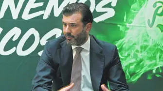 PUEBLA, PUEBLA, 02 DE ABRIL DE 2019.- ENTREVISTA CON JOSE MIGUEL BEJOS, PRESIDENTE EJECUTIVO DE LOS PERICOS DE PUEBLA, DURANTE LA PRESENTACION DEL ROSTER DEL EQUIPO.FOTO: DANIEL SANCHEZ