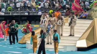 Loa Ángeles Azules durante la ceremonia de inauguración del Mundial de Futbol 2026.
