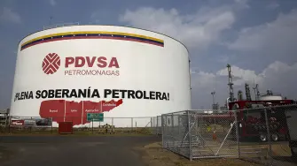 FILE PHOTO: An oil tank is seen at PDVSA