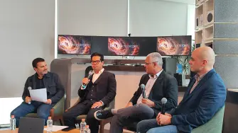 Juan Francisco Aguilar, director general de Dell en México; Abraham Sevillano, director de iNN Innovación y Negocios de Grupo Reyes; Marcio Aguiar, director de Enterprise para Latinoamérica en Nvidia, y Kurt Yáñez, líder de Desarrollo de Negocios de IA para Dell Technologies.