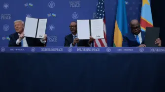 Donald Trump, presidente de EU, recibió al presidente de Ruanda, Paul Kagame, y al presidente de la República Democrática del Congo, Felix Tshisekedi.