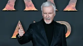 US director James Cameron poses during a photocall for the European premiere of "Avatar: Fire and Ash" at the Seine Musicale concert hall in Boulogne-Billancourt, on the outskirts of Paris on December 5, 2025. (Photo by Bertrand GUAY / AFP)