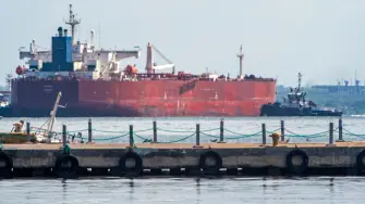 Un petrolero anclado en el lago de Maracaibo, cerca de Maracaibo, estado Zulia, Venezuela, el 18 de diciembre de 2025.