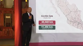 El gobierno federal destinará una inversión de 50,000 millones de pesos al Programa Nacional de Conservación de Carreteras 2026, con el que se intervendrán 18,000 kilómetros de la red federal libre de peaje.

Para más información del tema, visita: https://www.eleconomista.com.mx/politica/gobierno-destinara-50-000-millones-pesos-programa-nacional-conservacion-carreteras-20260121-796328.html
Twitter: https://twitter.com/eleconomista   
Sitio web: https://www.eleconomista.com.mx/   
Facebook: https://www.facebook.com/ElEconomista.mx   
 
#ElEconomista  #EETV