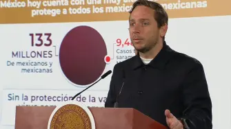 El subsecretario de Integración Sectorial y Desarrollo de la Secretaría de Salud, Eduardo Clark García Dobarganes, informó que México mantiene altas tasas de vacunación contra el sarampión.

Para más información del tema, visita: https://www.eleconomista.com.mx/politica/mexico-suma-9-487-casos-sarampion-1-6-millones-vacunas-aplicadas-semana-20260217-800241.html

¡Síguenos en nuestras redes sociales para mantenerte informado!

Twitter: https://twitter.com/eleconomista 
Facebook: https://www.facebook.com/ElEconomista.mx
Instagram: https://www.instagram.com/eleconomistamx
LinkedIn: https://www.linkedin.com/company/el-economista/

#ElEconomista #EETV