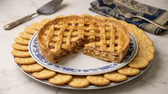 Pay de manzana con galletas saladas