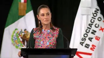 La presidenta de México, Claudia Sheinbaum Pardo, durante la 89 Convención Bancaria.
