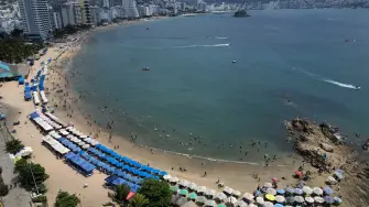 Imagen panorámica de la zona hotelera de Acapulco Guerrero, tomada en febrero de 2026.