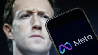 This photo illustration created on January 7, 2025, in Washington, DC, shows an image of Mark Zuckerberg, CEO of Meta, and an image of the Meta logo. Social media giant Meta on January 7, 2025, slashed its content moderation policies, including ending its US fact-checking program, in a major shift that conforms with the priorities of incoming president Donald Trump. (Photo by Drew ANGERER / AFP)