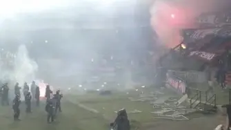 Disturbios en el estadio Atanasio Girardot en Medellín.
