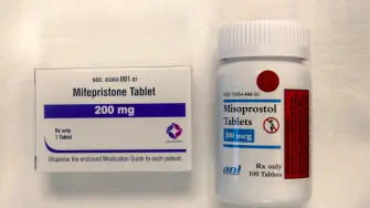 CASPER, WYOMING - MARCH 10: In this photo illustration, Mifepristone and misoprostol are seen at Wyoming's last abortion clinic, Wellspring Center March 10, 2025 in Casper, Wyoming. In late February Wyoming's conservative legislature passed a bill HB42, requiring abortion clinics performing in-clinic procedures to meet the regulatory requirements of ambulatory surgical centers, causing the clinic to pause all services. (Photo illustration by Natalie Behring/Getty Images) (Photo by NATALIE BEHRING / GETTY IMAGES NORTH AMERICA / Getty Images via AFP)