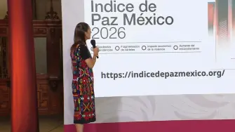 La presidenta Claudia Sheinbaum destacó este miércoles que el Índice de Paz México 2026 reportó una mejora de 5.1% en los niveles de paz en el país durante 2025, lo que calificó como “la mejora más significativa en al menos una década”.

¡Síguenos en nuestras redes sociales para mantenerte informado!