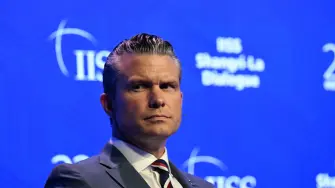 US Secretary of Defence Pete Hegseth delivers an address during the 23rd Shangri-La Dialogue summit in Singapore on May 30, 2026. (Photo by JAM STA ROSA / AFP)