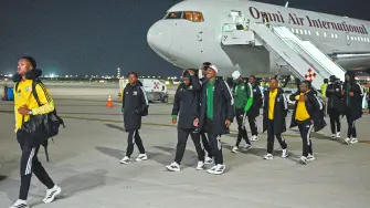 La selección de Sudáfrica aterrizó en México.