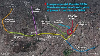 Inauguración del Mundial 2026: Manifestaciones anunciadas para el jueves 11 de junio en CDMX