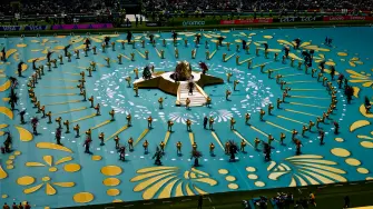 Artists perform during the opening ceremony ahead of the 2026 World Cup Group A football match between Mexico and South Africa at the Mexico City Stadium in Mexico City on June 11, 2026. (Photo by Rodrigo OROPEZA / AFP)
