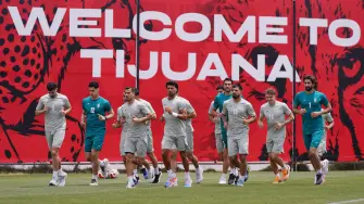 La Selección de Irán entrena en el Centro Xoloitzcuintle, Tijuana, México.