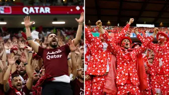 Aficionados de Catar y de Suiza.