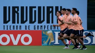 Entrenamiento de la Selección de Uruguay, en el Fairmont Mayakoba, Playa del Carmen.