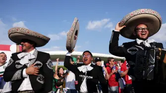 Aficionados del Mundial en el Estadio de Guadalajara, en Jalisco.