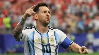 Lionel Messi anotó su gol número 17 en una Copa del Mundo frente a Austria. Foto: Reuters