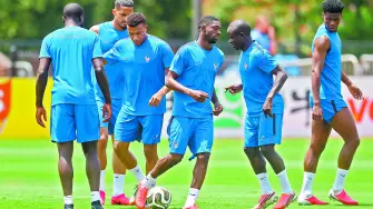 Soccer Football - FIFA World Cup 2026 - France Training - Southern Methodist University, Dallas, Texas, U.S. - July 13, 2026France's William Saliba, Kylian Mbappe, Ousmane Dembele, Ngolo Kante and Aurelien Tchouameni during training.