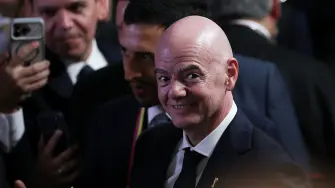 FIFA President Gianni Infantino attends the inauguration of Abelardo De La Espriella as Colombia's president, in Cali, Colombia, August 7, 2026. REUTERS/Luisa Gonzalez