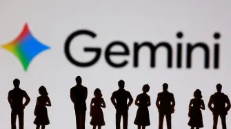 Miniature figurines and Gemini logo are seen in this illustration taken July 20, 2026. REUTERS/Dado Ruvic/Illustration