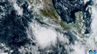 This handout satellite image obtained from the National Oceanic and Atmospheric Administration (NOAA)/GOES shows Hurricane Polo over the Pacific Ocean near Mexico on September 21, 2026. Hurricane Polo strengthened to Category 5 in the Mexican Pacific on September 22, 2026, with no forecast of landfall, the US monitoring center (NHC) reported. (Photo by Handout / NOAA / AFP) / RESTRICTED TO EDITORIAL USE - MANDATORY CREDIT "AFP PHOTO / NOAA / GOES" - NO MARKETING NO ADVERTISING CAMPAIGNS - DISTRIBUTED AS A SERVICE TO CLIENTS