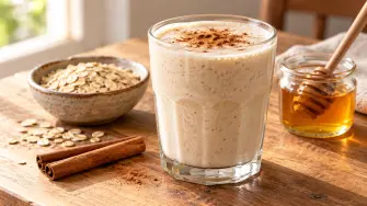 licuado de avena remojada con miel y canela