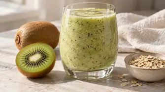 Receta de licuado de kiwi y avena
