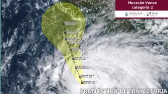 Pronóstico del SMN sobre el avance del huracán Vance.