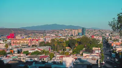 TIJUANA, MEXICO - OCTOBER 16, 2021: Us border. Downtown Tijuana