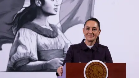 La presidenta Claudia Sheinbaum en su conferencia matutina.