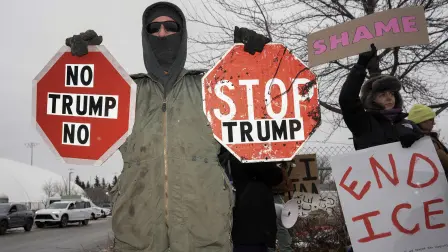 Protestas en Minnesota contra ICE y la política antimigrante del presidente Donald Trump.