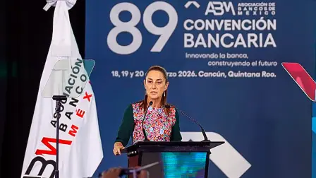 La presidenta de México, Claudia Sheinbaum, encabezó la inauguración de la 89 Convención Bancaria en Cancún, Quintana Roo.