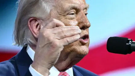 US President Donald Trump speaks during the Future Investment Initiative (FII) Summit in Miami Beach, Florida, on March 27, 2026. (Photo by Mandel NGAN / AFP)